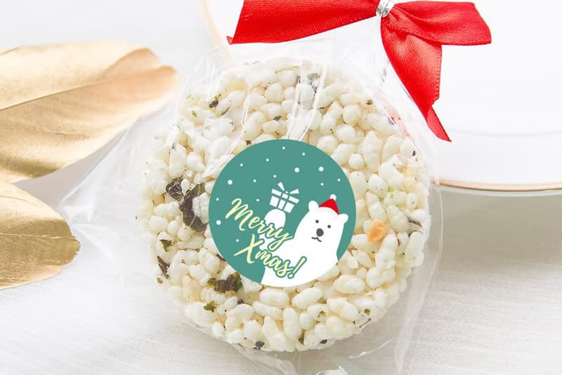 聖誕節禮物贈品 精巧單包裝 圓型米香 海苔爆米香餅 素食可