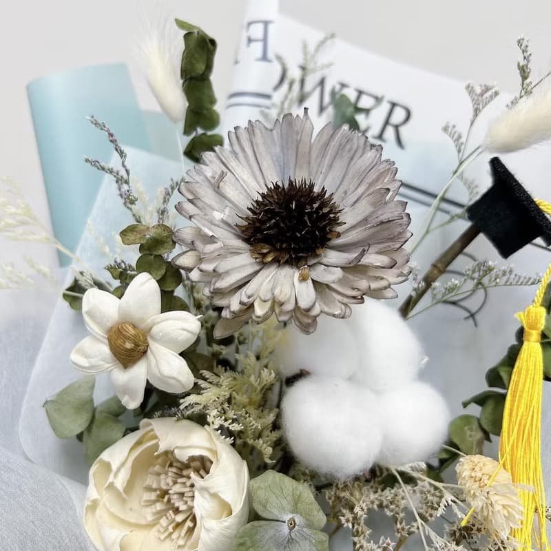 草木灰太陽花 永生花 乾燥花 畢業 生日 祝福 花束