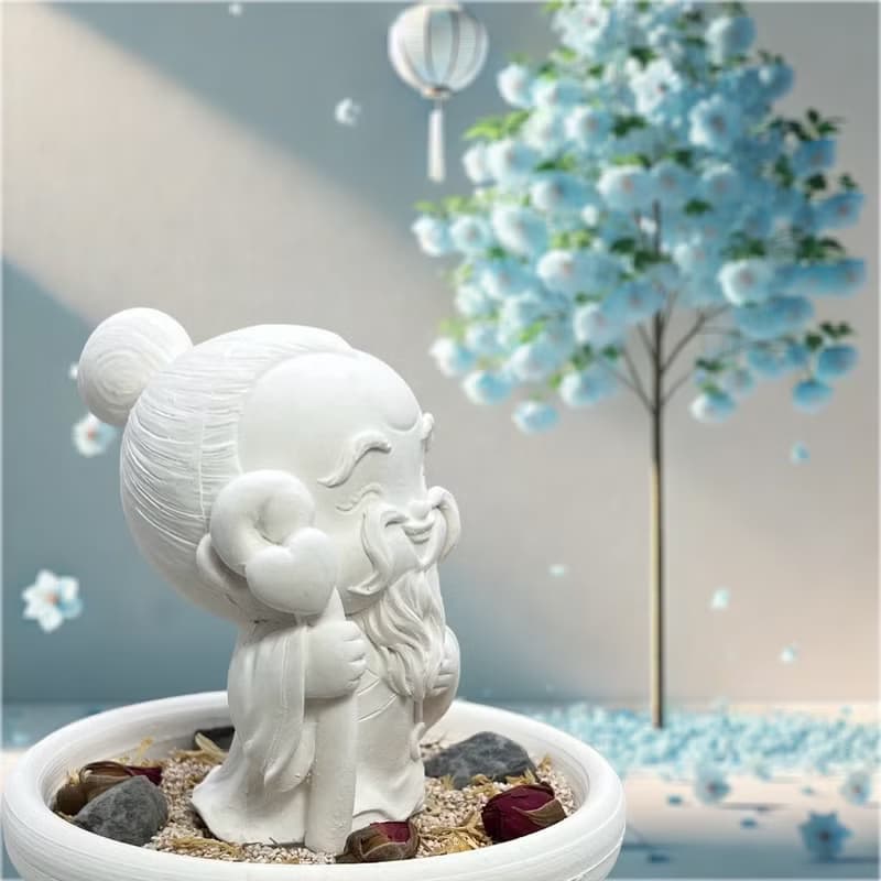 七夕 月下老人 淨念吉祥小佛之中盤套組 月老 紅娘 姻緣 香氛擺件