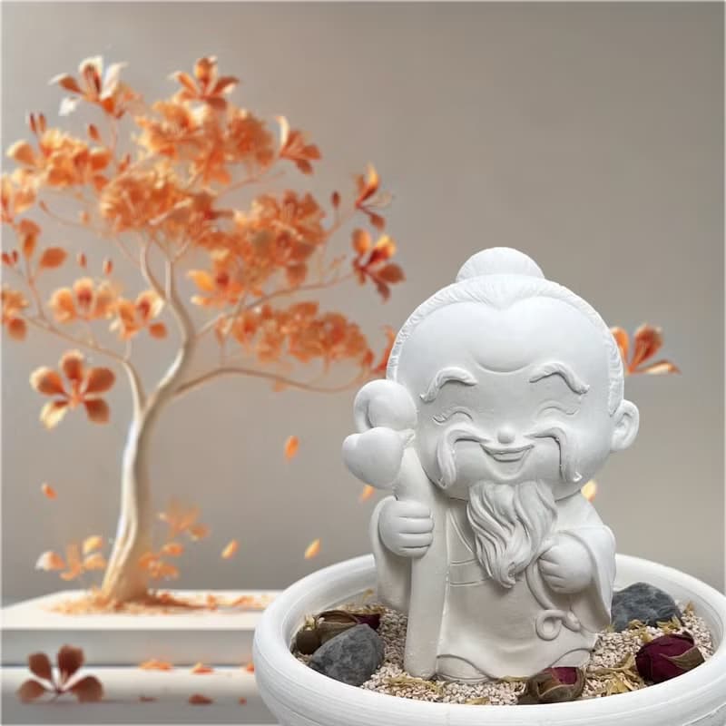 七夕 月下老人 淨念吉祥小佛之中盤套組 月老 紅娘 姻緣 香氛擺件