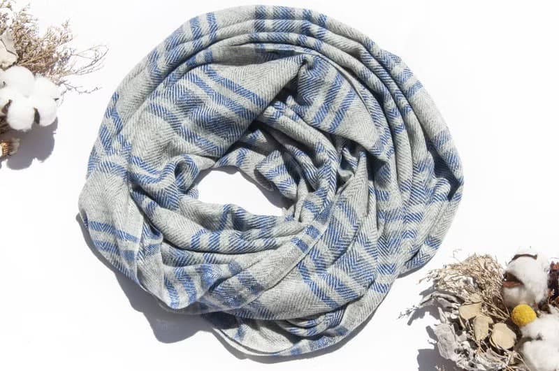 喀什米爾Cashmere 針織圍巾 純羊毛圍巾 手織圍巾 編織圍巾-法國