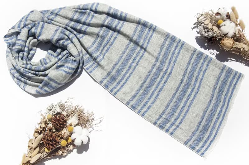 喀什米爾Cashmere 針織圍巾 純羊毛圍巾 手織圍巾 編織圍巾-法國