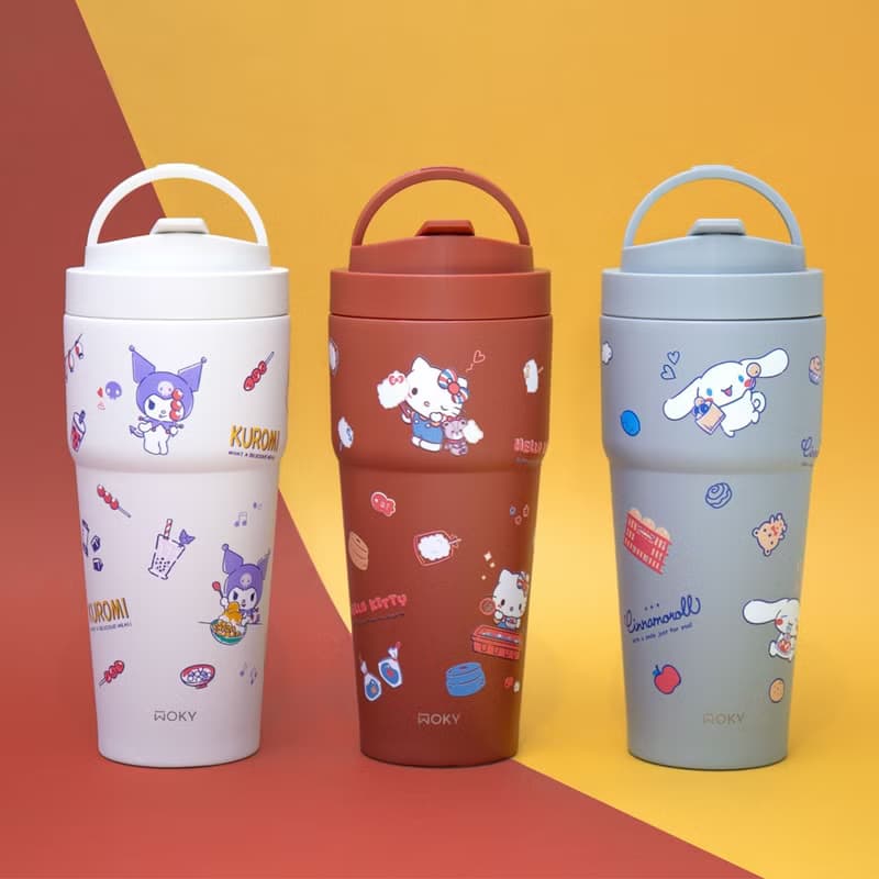 【WOKY X 三麗鷗】 酷洛米/大耳狗/Kitty聯名 渾圓杯770ml-附吸管
