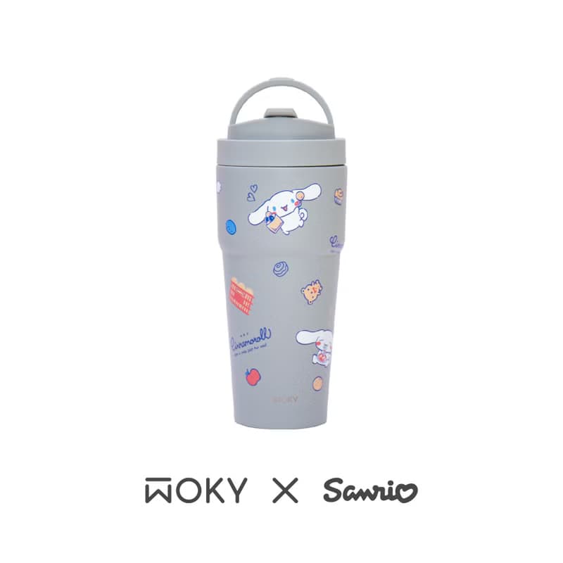【WOKY X 三麗鷗】 酷洛米/大耳狗/Kitty聯名 渾圓杯770ml-附吸管