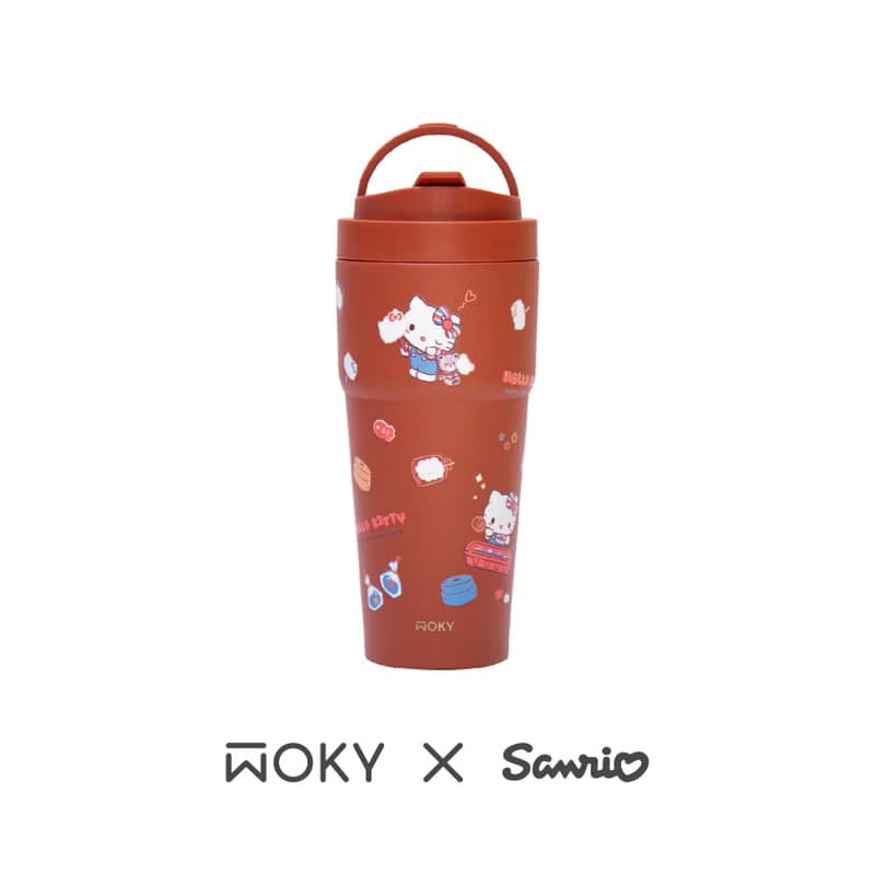 【WOKY X 三麗鷗】 酷洛米/大耳狗/Kitty聯名 渾圓杯770ml-附吸管