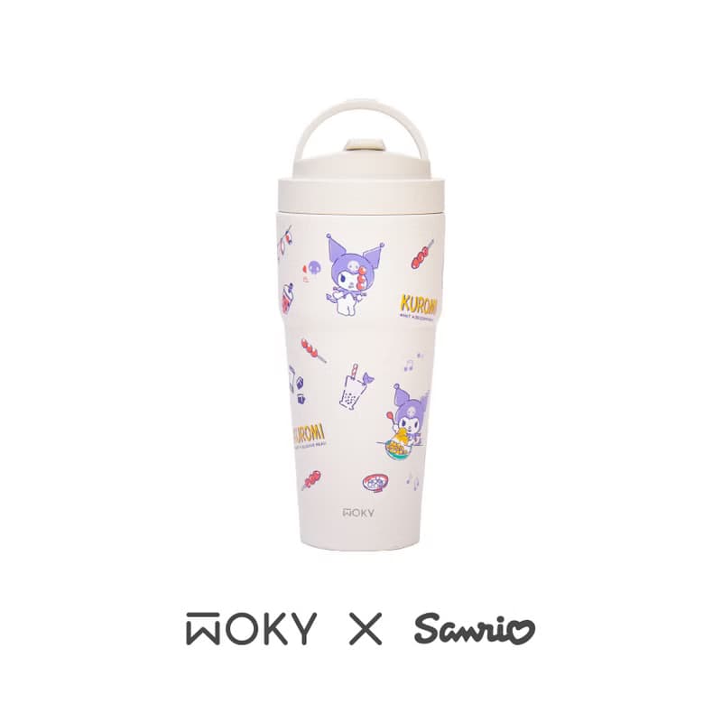 【WOKY X 三麗鷗】 酷洛米/大耳狗/Kitty聯名 渾圓杯770ml-附吸管