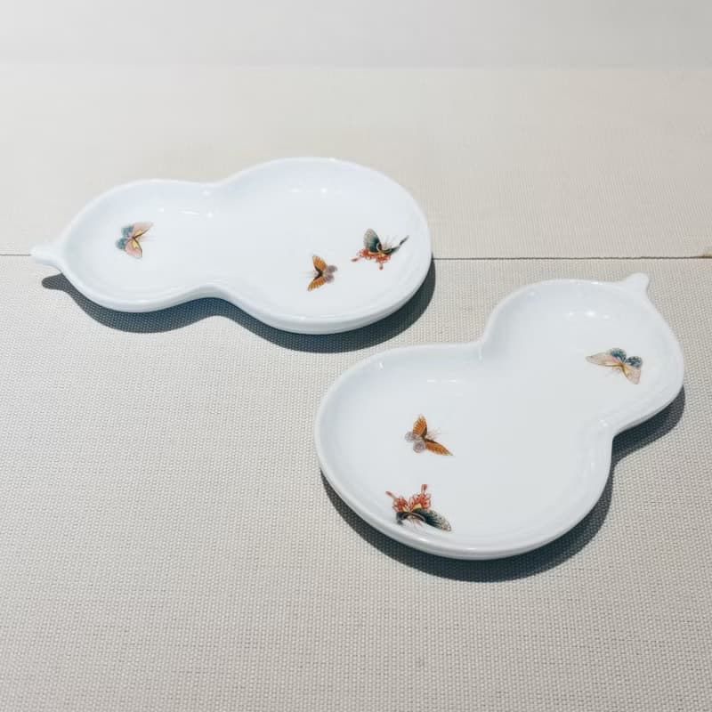 自慢監製 不言美器 釉中彩 葫蘆 杯托