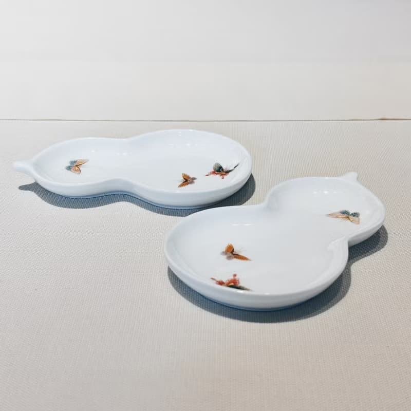 自慢監製 不言美器 釉中彩 葫蘆 杯托