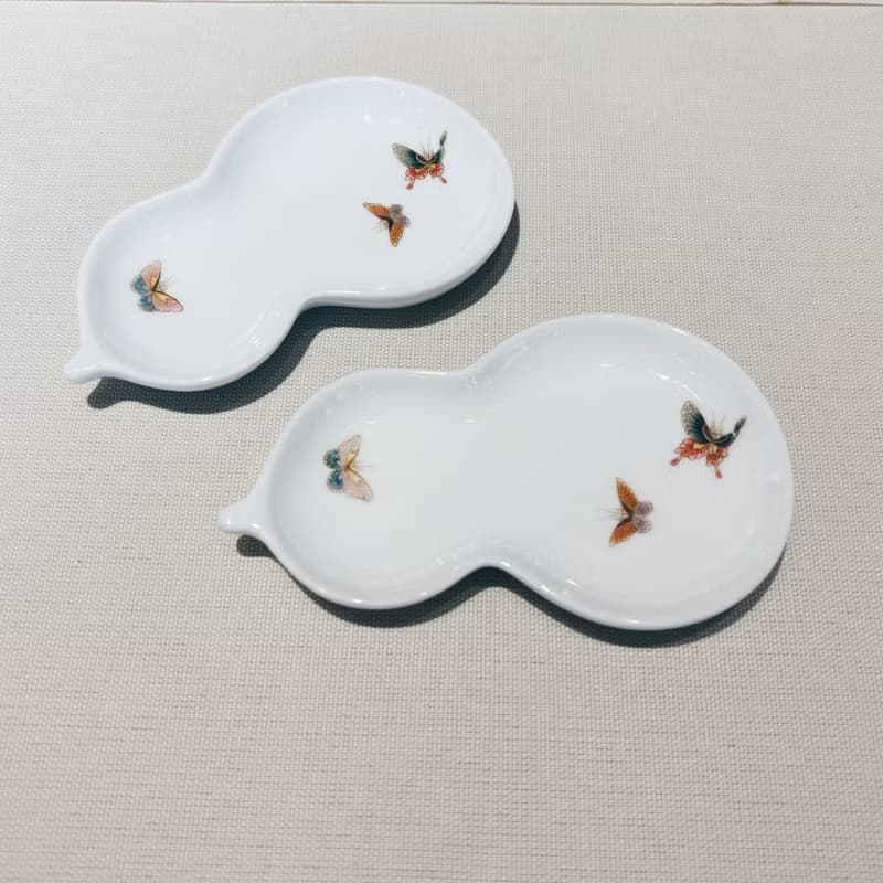 自慢監製 不言美器 釉中彩 葫蘆 杯托