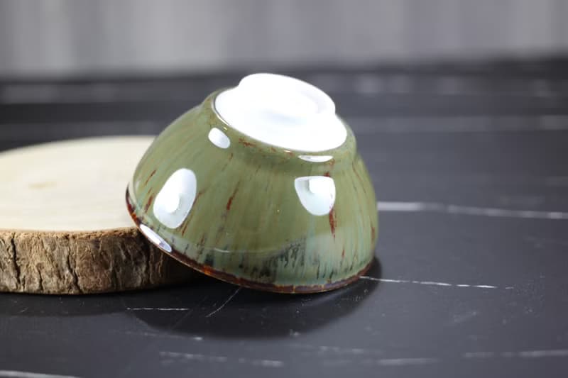 【母親節禮物】綠瀑 天目釉茶杯 茶碗 鶯歌陶藝名家葉敏祥作品