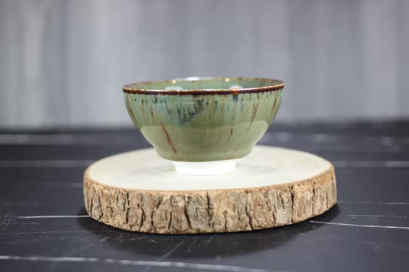 【母親節禮物】綠瀑 天目釉茶杯 茶碗 鶯歌陶藝名家葉敏祥作品