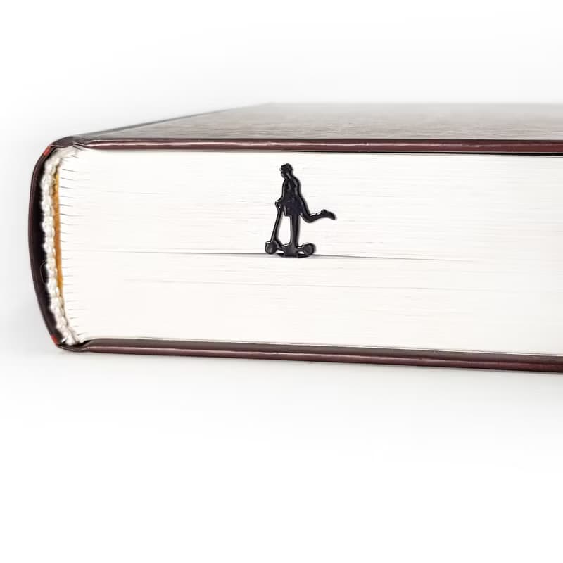 Skater Gentleman Metal Bookmark – Minimalist Silhouette Design