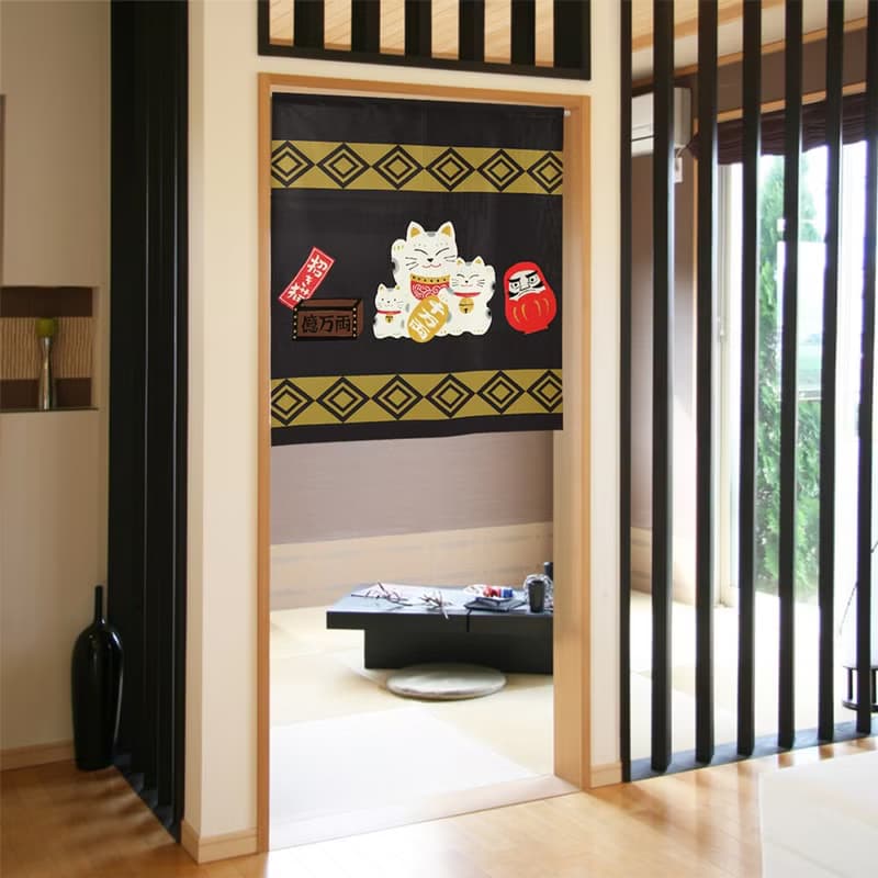 【預訂】日本製招財貓達磨 90cm 門簾