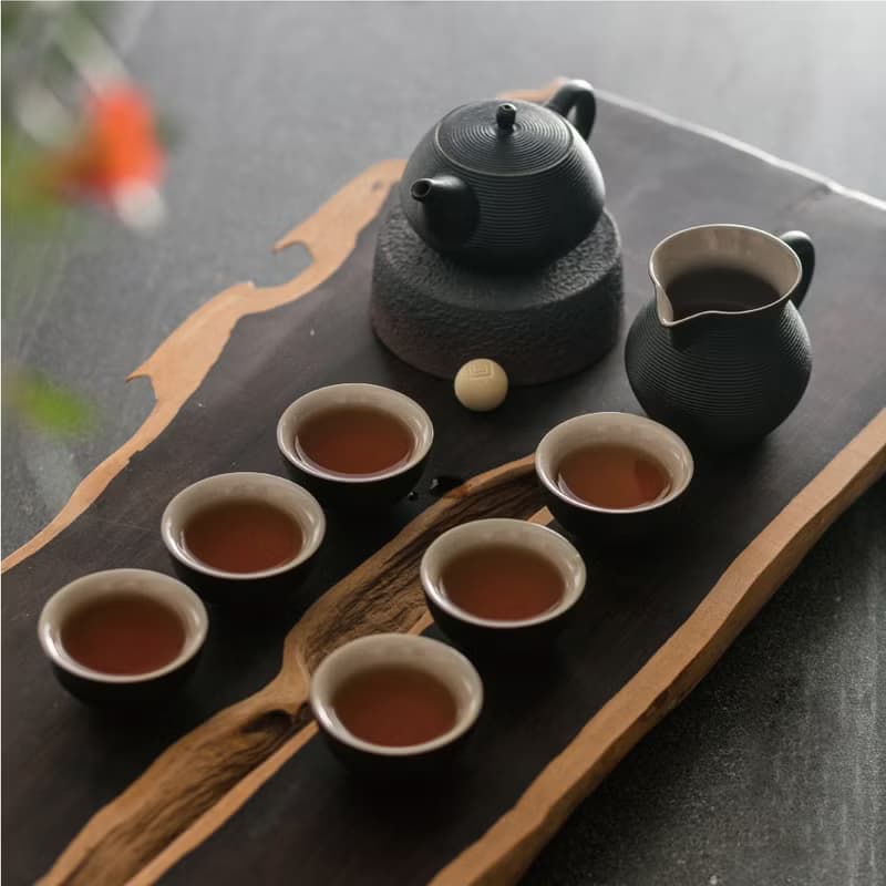 陸寶LOHAS 旋轉壺功夫茶組 1壺1海6杯 旋紋線條 茶具組
