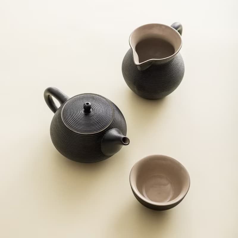 陸寶LOHAS 旋轉壺功夫茶組 1壺1海6杯 旋紋線條 茶具組
