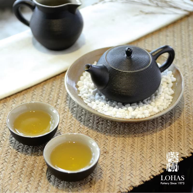 陸寶LOHAS 旋轉壺功夫茶組 1壺1海6杯 旋紋線條 茶具組