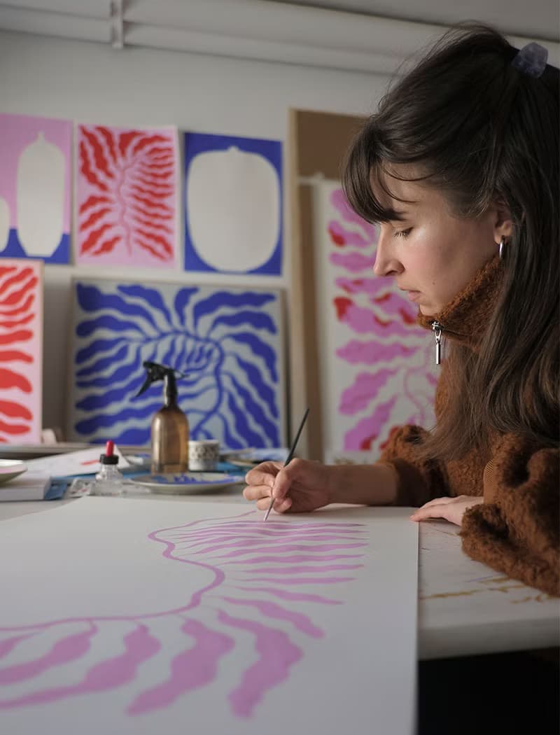 Linnéa Andersson - 瑞典藝術家設計海報 PINK AQUARELLE POSTER