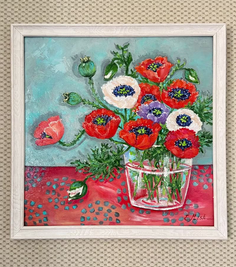 花瓶裡的罌粟花花束靜物馬蒂斯啟發室內裝飾