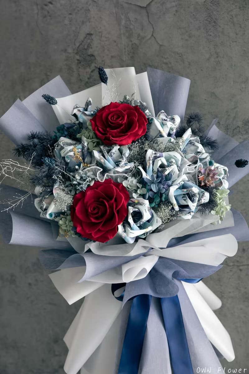 大型花束/錢花花束/鈔票花束/錢花束/有錢花/永生花花束/生日花束