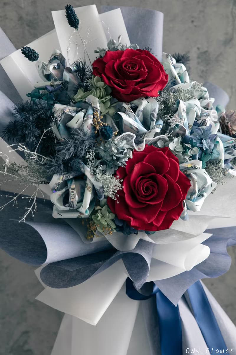 大型花束/錢花花束/鈔票花束/錢花束/有錢花/永生花花束/生日花束