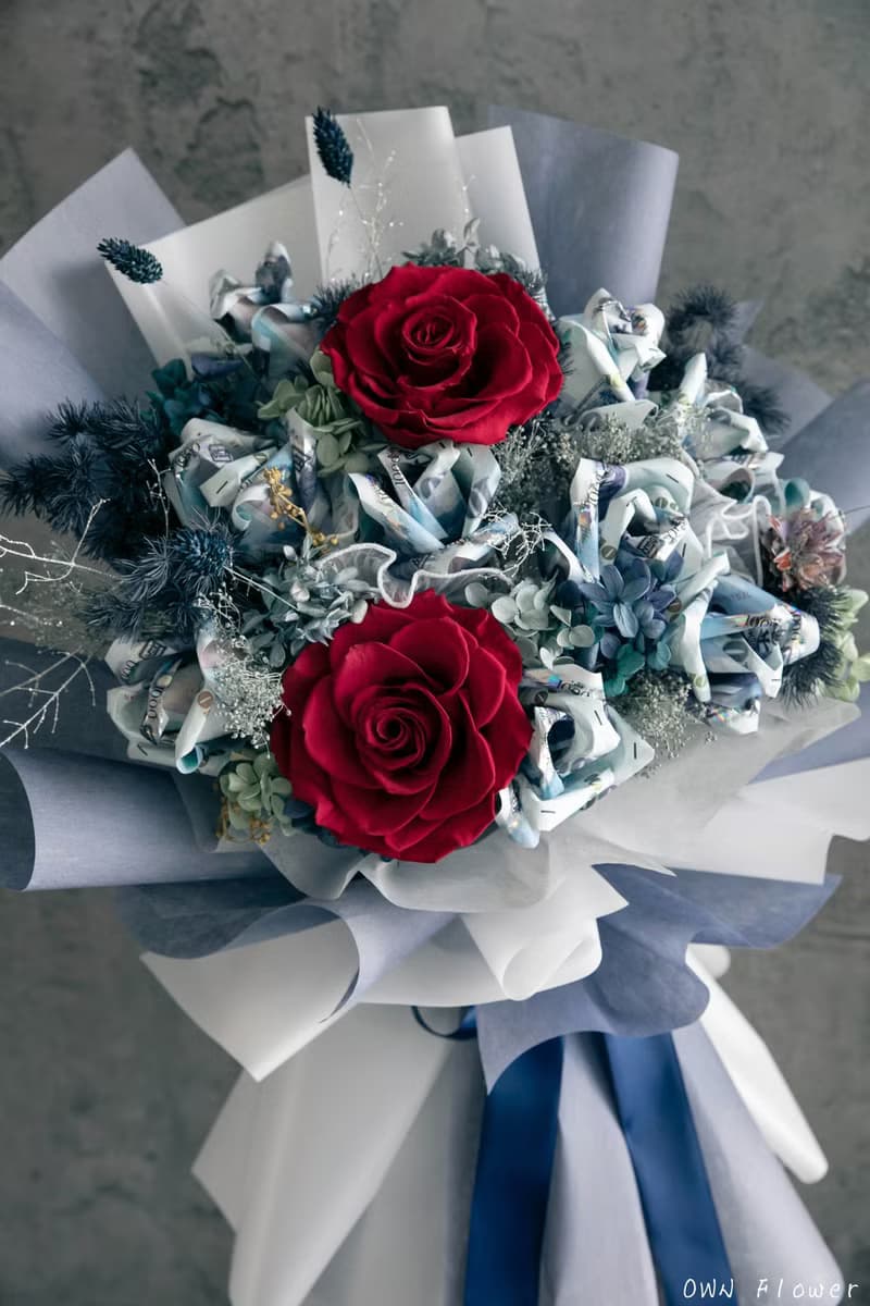 大型花束/錢花花束/鈔票花束/錢花束/有錢花/永生花花束/生日花束