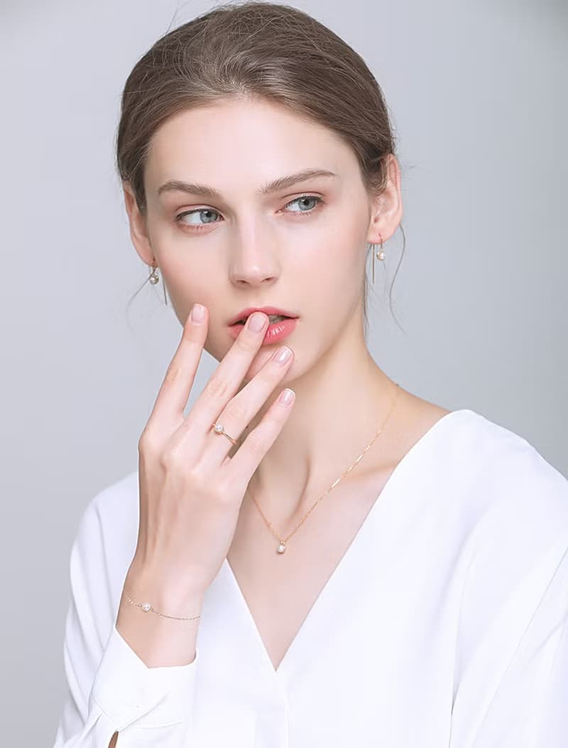 半圓托正圓珍珠925純銀手鍊 (銀/玫瑰金/18K金) | 珍珠系列