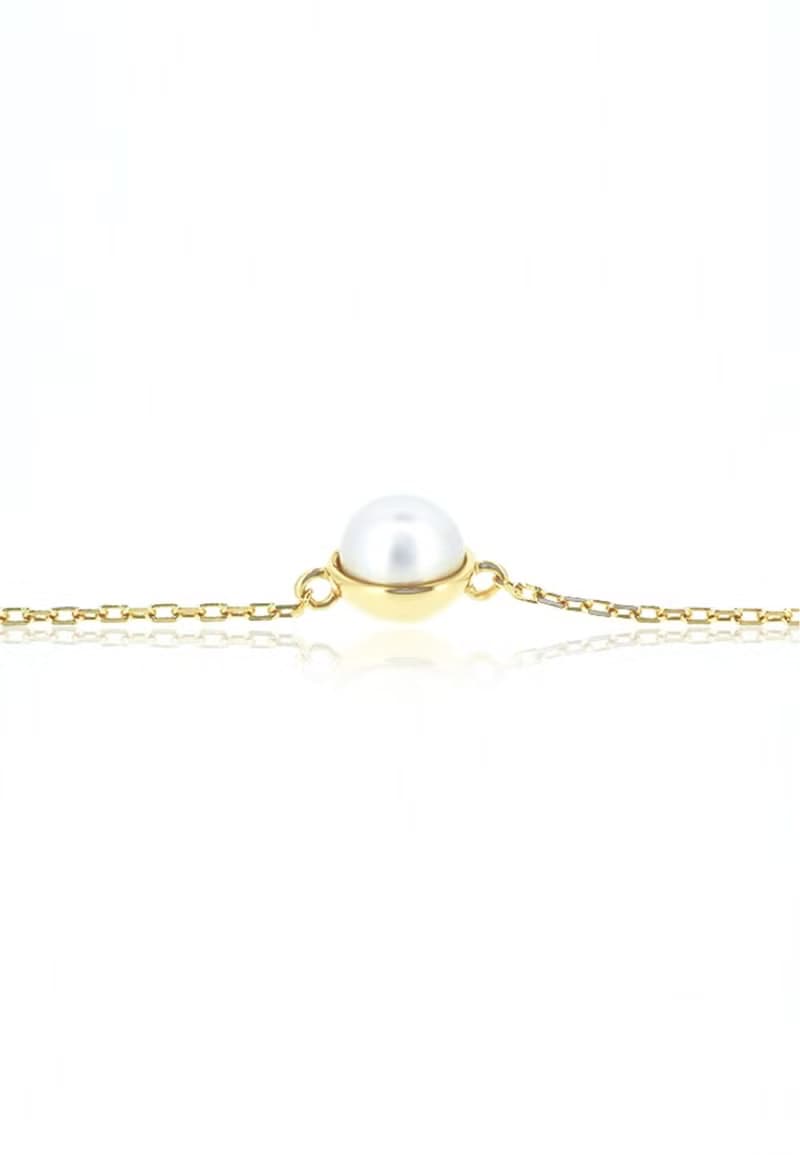 半圓托正圓珍珠925純銀手鍊 (銀/玫瑰金/18K金) | 珍珠系列