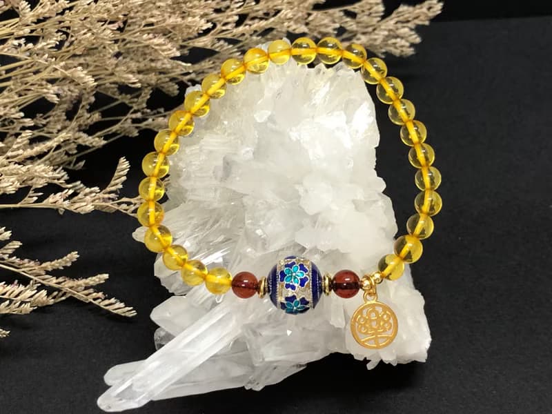 快速出貨天然琥珀手鍊 景泰藍手鏈 砂金配件手鍊