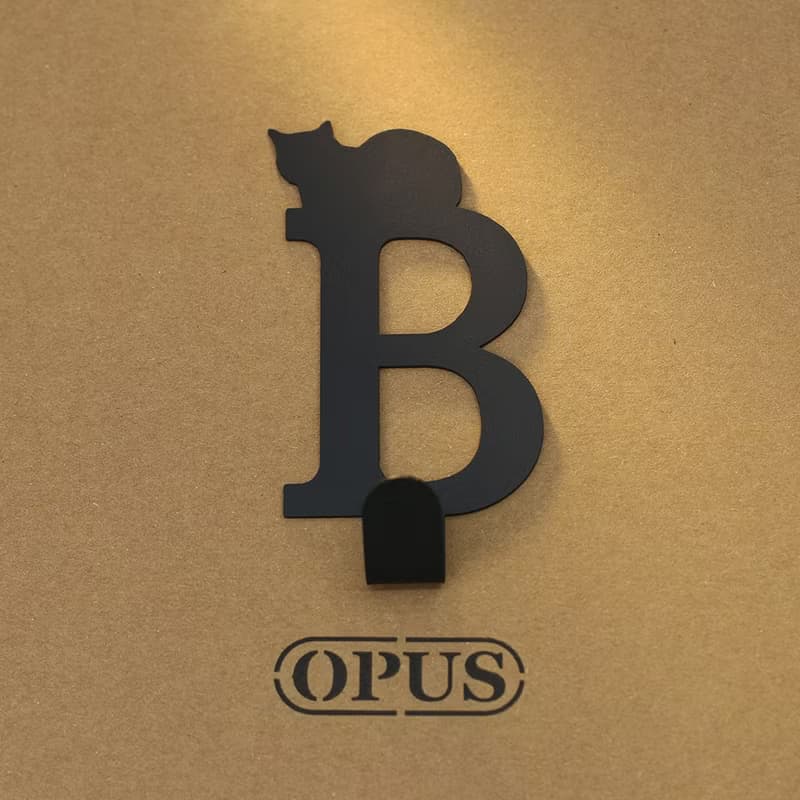 【OPUS東齊金工】當貓咪遇上字母B - 掛勾(黑)/造型掛鉤/口罩收納