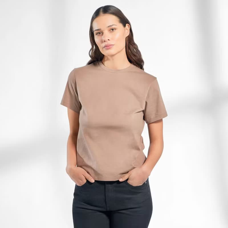 北歐極簡 -100%有機棉經典圓領T恤 / 素Tee / T-shirt 女(瓦陶粉)