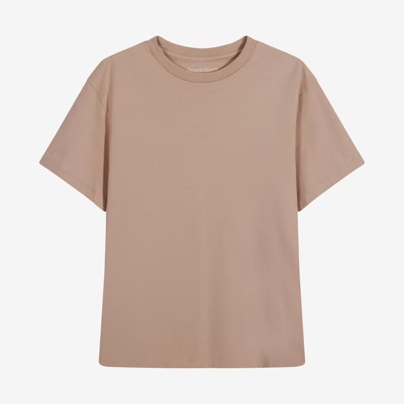 北歐極簡 -100%有機棉經典圓領T恤 / 素Tee / T-shirt 女(瓦陶粉)
