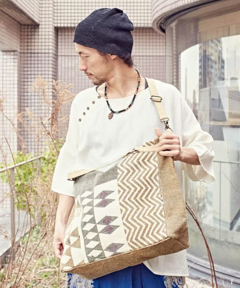 【熱門預購】印度復古 梭織面料 印花側背包 大包包(2色)IBHP3201