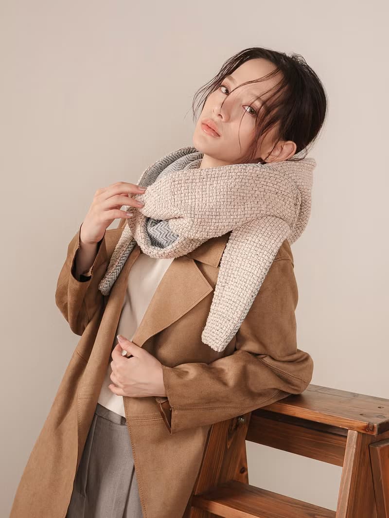 【情人節禮盒】BROWN SUGER 系列 - 棉花糖 * 連帽圍巾 編織 圍巾