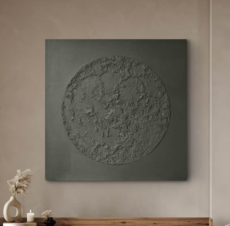 Gray Moon Painting  | Moon Painting Gray | Moon Wall art | Moon Art | Gray Moon