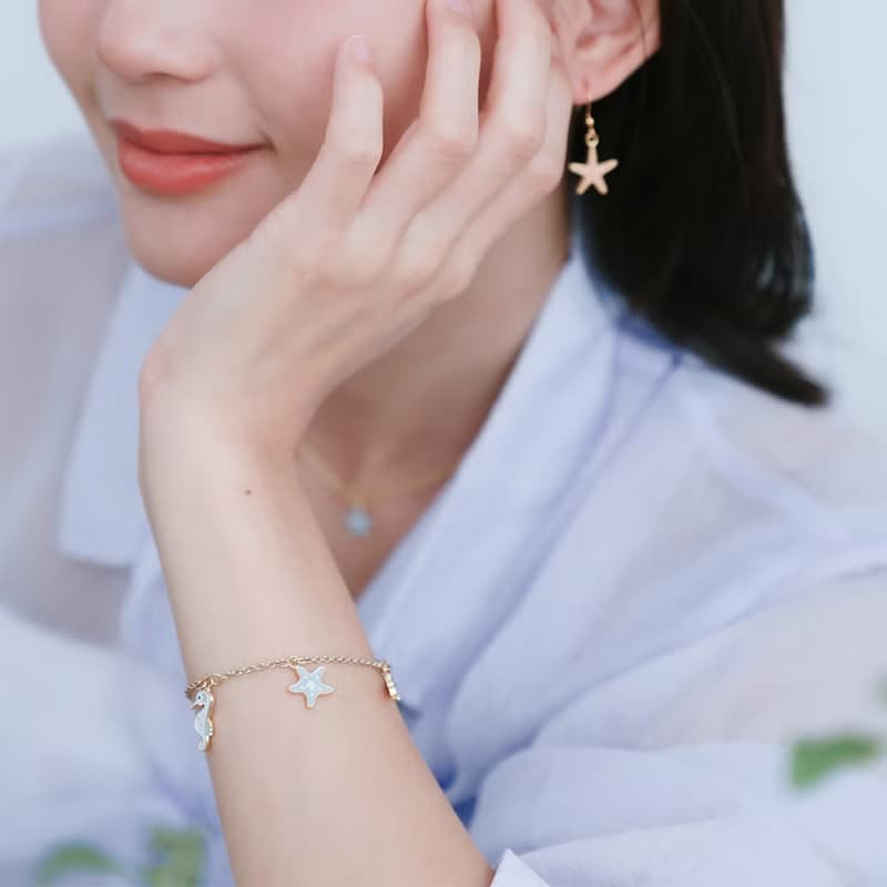 海馬 海星 藍鯨 海洋生物 手鍊 手工飾品 生日禮物 紙盒包裝
