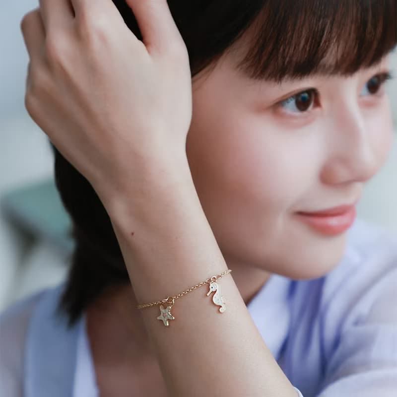 海馬 海星 藍鯨 海洋生物 手鍊 手工飾品 生日禮物 紙盒包裝