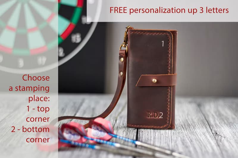 Personalized Leather Darts Case, Dart Player Gift