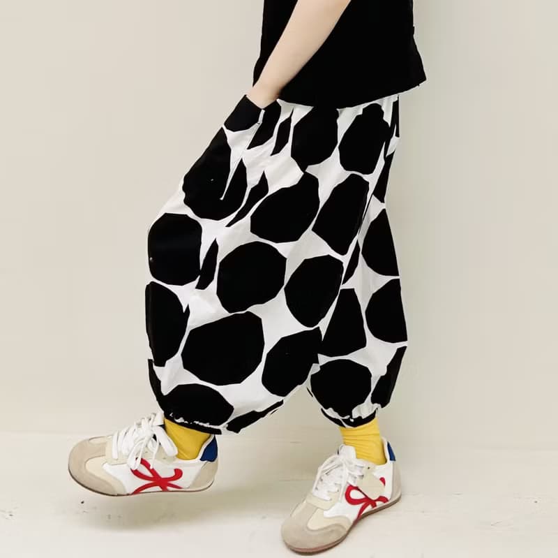 黑白圈圈純棉燈籠褲 / 褲子 童裝