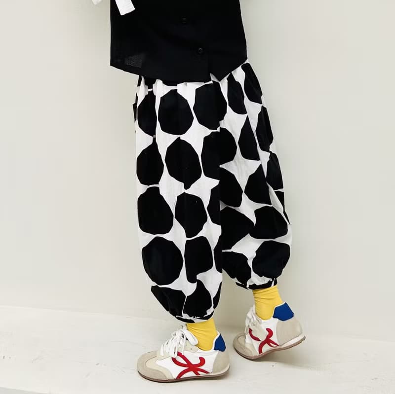 黑白圈圈純棉燈籠褲 / 褲子 童裝