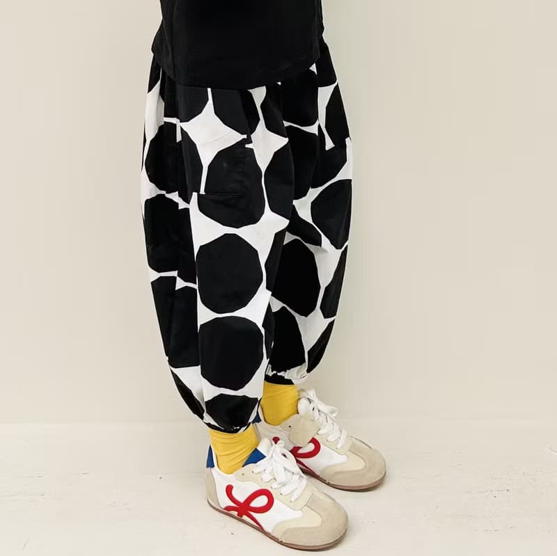 黑白圈圈純棉燈籠褲 / 褲子 童裝