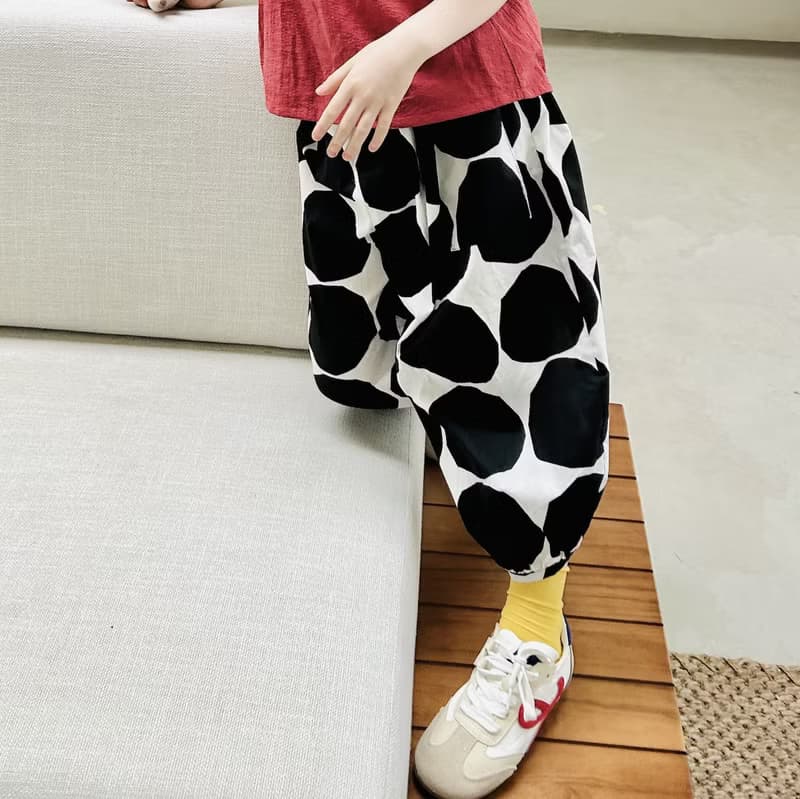 黑白圈圈純棉燈籠褲 / 褲子 童裝