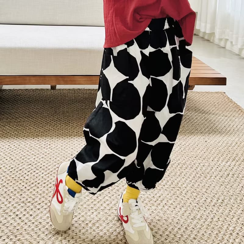 黑白圈圈純棉燈籠褲 / 褲子 童裝