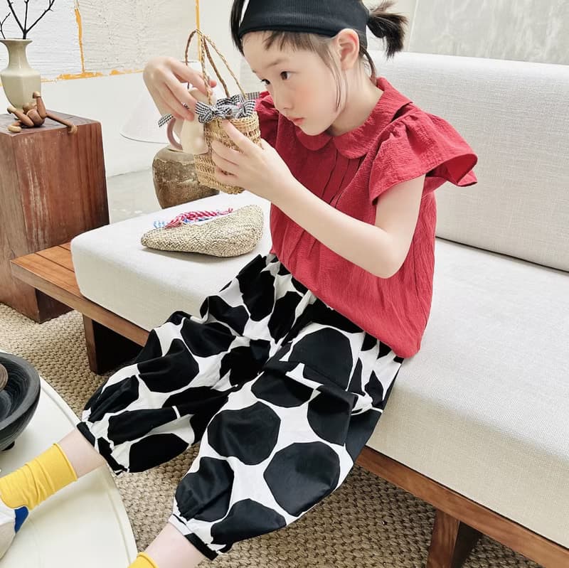 黑白圈圈純棉燈籠褲 / 褲子 童裝