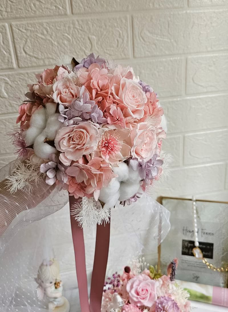 每個角度都美 新娘婚禮捧花 永生花 結婚 登記捧花 分束捧花 花束