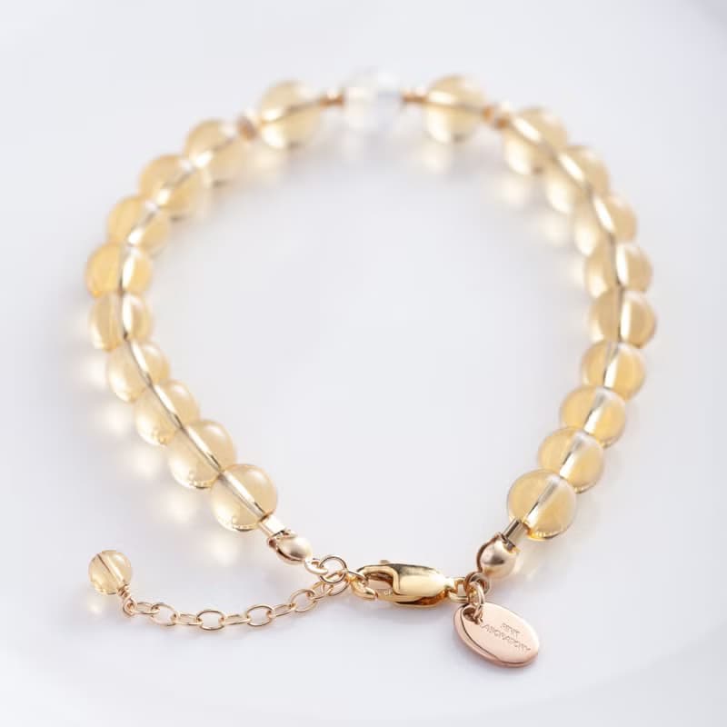 黃水晶月光石14KGF手鍊 | 巴西黃水晶月亮石招財水晶天然石手鏈