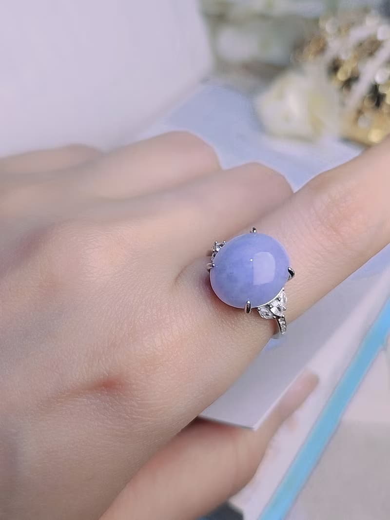 貴人•高貴|夢幻濃芭比紫|緬甸A貨翡翠純銀簡約戒指