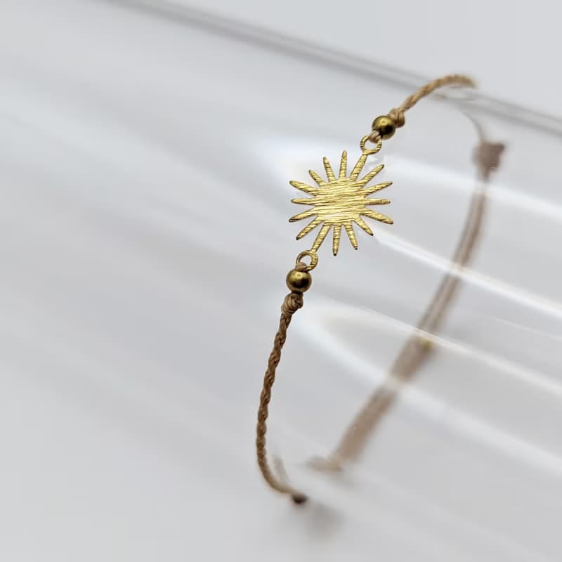 自然系女孩 太陽光芒黃銅手環 畢業禮物