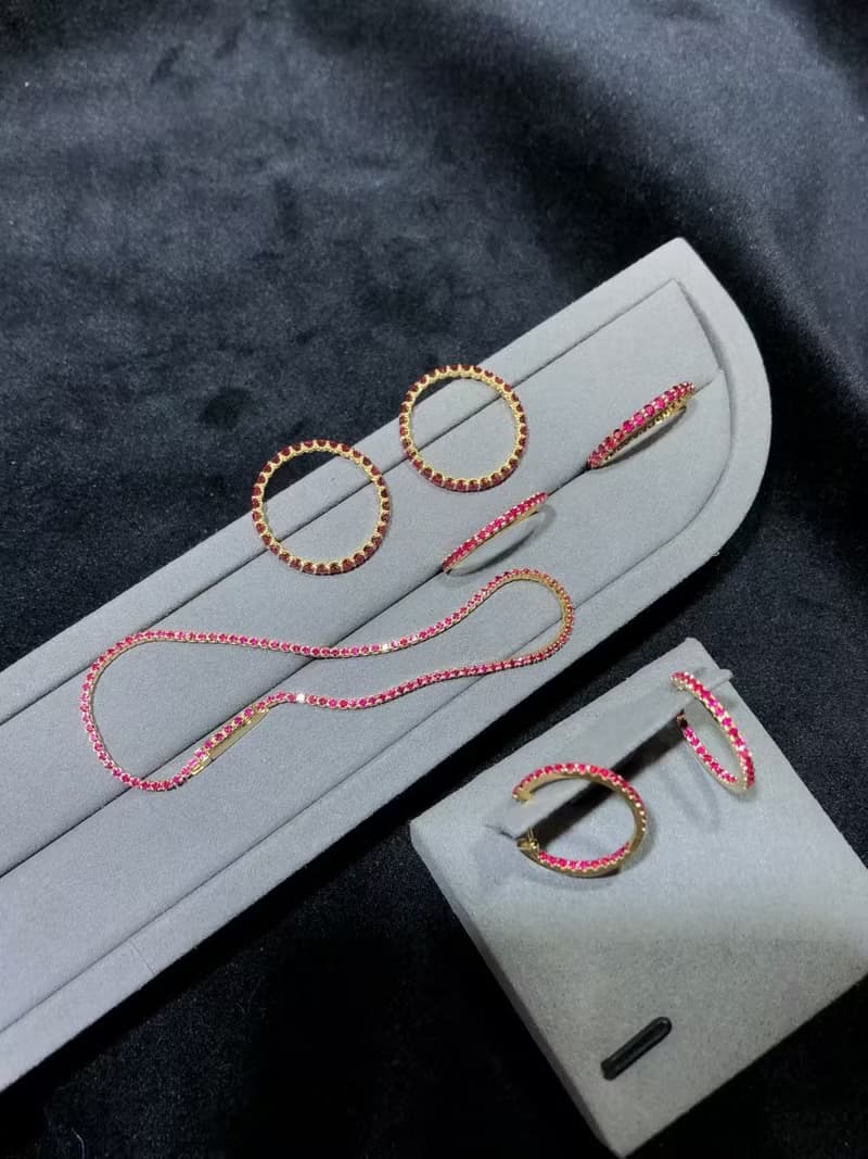 緣滿錢途無量小紅繩招財火運紅寶石鴿血紅剛玉天然石18k金耳環