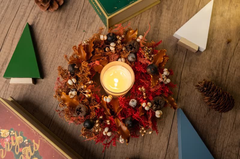 【聖誕裝飾x交換禮物】 永生雪松聖誕花圈 楓紅聖誕版