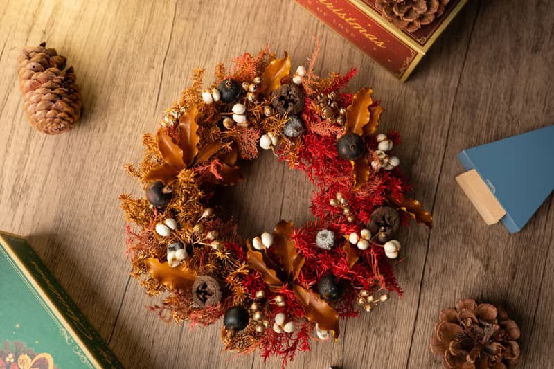 【聖誕裝飾x交換禮物】 永生雪松聖誕花圈 楓紅聖誕版